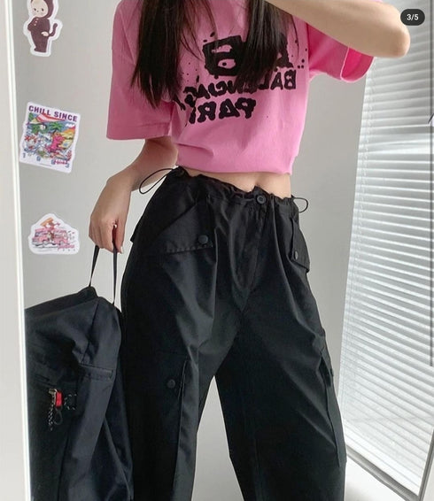 MO. STUDIO Parachute Cargo Loose Trouser